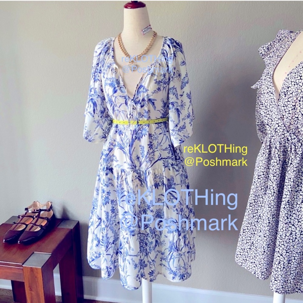 H&M A-line Spring Floral Raglan-sleeved Dress - Picture 7 of 14